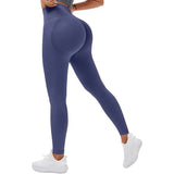 Nukty  Knitted Seamless Fitness Leggings GYM Pants Women High Waist Push Up Leggings  Tight Peach Buttocks Yoga Pants