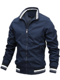 Nukty Spring and Autumn Zipper Stand up Collar Fashion Casual Baseball Jacket for Men's Sports Slow Running Windproof Jacket