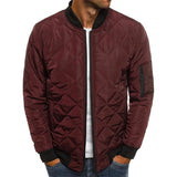 Nukty Winter New Cotton Jacket Men's Baseball Collar Mesh Pressed Lightweight Cotton Jacket Vintage Flight Casual Long Sleeve