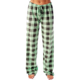 Nukty Women Christmas Pajama pants Autumn Winter Plaid Printed Pants Fashion Casual Wide Leg Pants Clothing Streetwear