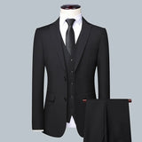 Nukty Men's Solid Color Business Suit High Quality Fashion Banquet Wedding Trend Groom Best Man Single 3/2/1