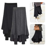 Nukty Fleece Leggings Women Skirts Pants Culotte Autumn Winter Plus Size Clothes Chubby Thermal Tights Leggins Skort Korean Casua