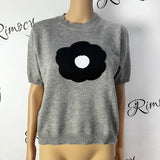 Nukty Summer Flower Embroidery T Shirt Women Korean Style Short Sleeve Knitted T-Shirt Woman All Match Round Neck Tee Tops