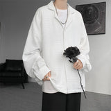 Nukty Korean Fashion Ice Silk Shirt Men's High Quality Long Sleeve Shirts Loose Casual Blouse Oversized 5XL masculina camisas hombre