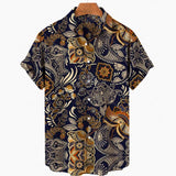 Nukty Short Sleeve Leopard Men's Shirts For Man Clothing Hawaiian Fashion 3D Print Thin Lapel Floral Casual Oversized Imported Camisa