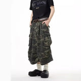Nukty Vintage Camouflage Work Jeans Men's Loose Fit Summer 2024 Trendy Straight Leg Wide Leg Seven Point Pants Casual Streetwear