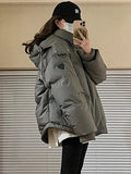 Nukty Gery Down Cotton Jacket Women Hooded Parkas Winter Padded Coat Thick Warm Love Embroidery Loose Puffer Female Snow Outwear