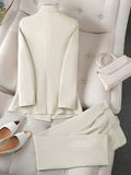 Nukty High Quality Office Ladies Pant Suit Solid Color Women Business Work Wear Blazer Jacket and Trouser Female Formal 2 Piece Sets