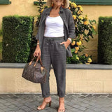 Nukty Cotton Linen Set Women Spring Summer Loose Oversize Long Sleeve Shirt Long Pants 2 Piece Sets Casual Office Ladies Trousers Suit