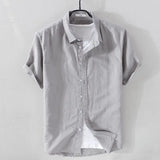 Nukty Men's Spring/summer Thin Linen Shirt Loose-fit Casual Long Sleeve White Top Jacket Cotton Linen Fabric Breathable Comfortable