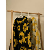 Nukty Winter Sunflower Warm Sweaters Male O-Neck Pullovers Sweater for Men Loose Casual Sweater Oversize Thick Knitted Couple Unisex