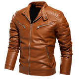 Nukty Winter Black Leather Jacket Men Fur Lined Warm Motorcycle Jacket Slim Street Fashion BLack Biker Coat Pleated Design Zipper