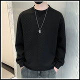 Nukty Spring Autumn Y2K Elegant Fashion KPOP Sweatshirt Man Fashion All Match Long Sleeve Top Solid Color Casual Pullover Male Clothes
