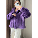Nukty Golden Mink Cashmere Fur One-Piece Fur Women Korean Style Short Coat Winter Thickened High Quality Women's Clothing