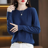 Nukty Cashmere Sweater Women's Knitting Sweater 100% Pure Merino Wool Winter Fashion Basic V-neck Chic Top Autumn Warm Pullover