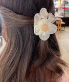 Nukty New Mesh Flower Hair Ring Shine Hair Tie Korean Temperament Elastic Hair Band Hair Rope For Women Hair Accessories