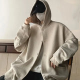Nukty High Quality Men's Waffle Sweatshirt Korea Version Hooded Couple Coat Ins Hop Thickened Harajuku Men Women Jacket Oversize M-3XL