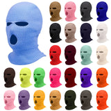 Nukty Winter men's face mask, warm hood, sports scarf, skiing hat, three hole wool hat, outdoor cycling knitted pullover hat