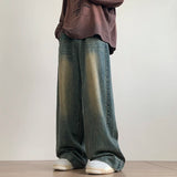 Nukty Jeans men Baggy Jeans Straight Casual Distressed Vintage Jean Pants Men Wide-leg Denim Trousers Male Oversize Streetwear Fashion
