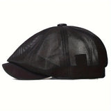 Nukty Summer Mesh Newsboy caps Breathable Casual Outdoor Retro Beret Hats Octagonal hat Fashion Solid Flat Caps