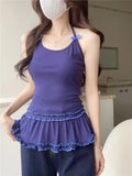 Nukty Neck Strap Tank Top for Women in Summer Sweet Small Slim Fit Interior Design Sense Top for Outer Wear