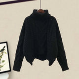 Nukty Winter Warm Two Pieces Sets For Women Outfits Turtleneck Pullover Knitted Twist Sweater+ruffles Patchwork Mesh Skirts Set