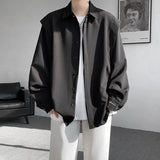 Nukty Sleek Drape Shirt Innovative Faux Two-Piece Design Modern Layered Look Stylish Comfortable Fabric Trendy Chic New Fashion Forwar