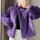 Nukty Golden Mink Cashmere Fur One-Piece Fur Women Korean Style Short Coat Winter Thickened High Quality Women's Clothing