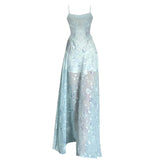 Nukty Elegant Floral Fairy Dress Women Casual Sweet Y2k Clothing Sexy Strap Dress Even Party One Piece Dress Korean Chic Sleeveless