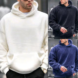 Nukty Men's Hoodie Casual Hoodies Pullovers Sweatshirts Men's Top Solid Color Hoodies Sweatshirt Male Winter jumper with fleece hoodie