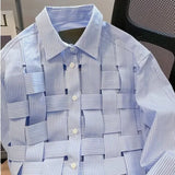 Nukty Trendy Long Sleeve Men's Shirt Laid-Back New Spring Stripe Woven Men's Wear Trendy Brand Casual Shirt For Men