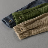 Nukty Thickening Plus Size Long Sleeve Corduroy Cotton Shirt Men Brand Trendy French Style Designer Quality Top Clothes Chemise Homme