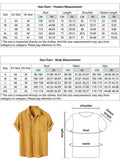 Nukty Men's Shirt Corduroy Short Sleeve Blouses Casual Solid Streetwear Shirts Summer Ribbed Plain Button Y2K Tops