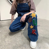 Nukty  Hip Hop Jeans Men Overalls Streetwear Baggy Unisex Y2k Clothes Tooling American Fashion Vintage Denim Trousers Techwear Handsome