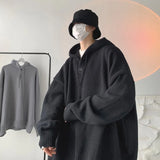 Nukty Men Pullover Hoodie Korean Style Classic Solid Color Casual Hoodies Oversized Loose Hooded Knitwear Mens Knitted Pullovers