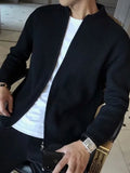 Nukty Men Spring Autumn Warm Cardigan Men Zipper Sweaters Jackets Mens Slim Fit Knitted Sweatercoat Thick Cardigan Sweater Coat