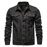 Nukty New Autumn Men's Casual Workwear Jeans Jacket Loose Casual Versatile Youthful Male Solid Color Tops Dnim Mens Outwear