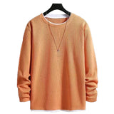 Nukty Autumn Men's Round Neck T-Shirts Fashion Fake-two Pieces Street Long Sleeve T-shirt Sports Athletic Pullover Blouse Tops For Man