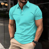 Nukty 2024 Summer Best-Selling Men's Polo Shirt Lapel Printed Men's Clothing Stripes Polo Shirt Casual Sports Men's Shirt