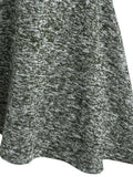 Nukty Hooded Heathered High Low Midi Knitted Dress Knit High Waist A Line Midi Irregular Vestido Feminino Autumn Winter