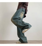 Nukty Jeans men Baggy Jeans Straight Casual Distressed Vintage Jean Pants Men Wide-leg Denim Trousers Male Oversize Streetwear Fashion