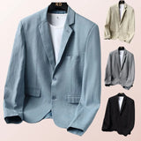Nukty Men's COTTON Linen Casual Blazer ,Slim Fit Suit Jacket,Suitable for Spring and Autumn, Polyester Lining , Plus Size M-6XL