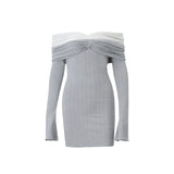 Nukty Sexy Elegant Off Shoulder A-line Long Sleeve Mini Dress 2025 Summer Dress Women 50% Off Hot Sale Limited Time Offer