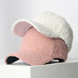 Nukty Autumn Winter Baseball Cap Women Thicken Lamb Wool Hats Version Tide Fleece Warm Cap Plush Baseball Caps Spring Baseball Cap