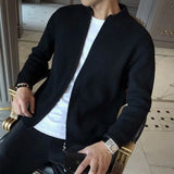 Nukty Men Spring Autumn Warm Cardigan Men Zipper Sweaters Jackets Mens Slim Fit Knitted Sweatercoat Thick Cardigan Sweater Coat