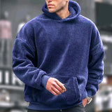 Nukty Men's Hoodie Casual Hoodies Pullovers Sweatshirts Men's Top Solid Color Hoodies Sweatshirt Male Winter jumper with fleece hoodie