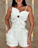 Summer Woman Jumpsuits Sexy Elegant Floral Pattern Shirred Sleeveless Romper New Fashion Casual One Pieces Female Clothing