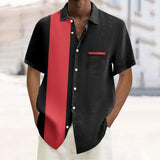 Nukty men summer outfits Male Pocket Regular-Fit Button-Down Work Man Shirt Mens Vintage Bowling Shirts 1950s Casual Short Sleeve гавайская рубашка