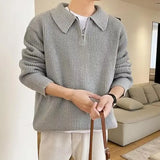 Nukty Men Sweater Long Sleeve Soft Warm Wear-resistant Autumn Sweater   Spring Sweater  for Daily Life