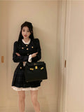 Nukty French Vintage Autumn Women Korean Fashion Elegant Party Mini Dress Female Long Sleeve Sweet One-piece Dress New